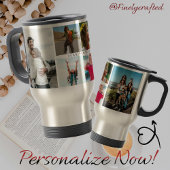 FotoCollage der Familie mit 6 Fotos und benutzerde Reisebecher