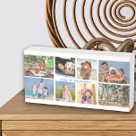 FotoCollage der Familie mit 8 Fotos und benutzerde Holzkisten Schild<br><div class="desc">Personalisieren Sie diesen handlichen Reisetug mit Ihren Lieblings-Fotos von Ihrer Wiedersehen oder Urlaub in der Familie. Die Vorlage ist für Sie bereit, um bis zu 8 Fotos, angezeigt als 4x horizontale Landschaft und 4x Quadrat / Instagram-Format, Set bereit. Sie können auch den Beispieltext mit Ihrem eigenen, in blauer Typografie geschriebenen...</div>