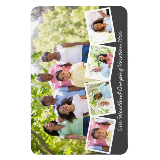 FotoCollage der Familie mit Zigzag Foto Strip flex Magnet (Vertikal)