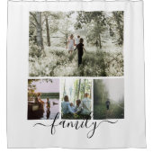 FotoCollage der Familie Personalisiert 4 Fotovorla Duschvorhang (Vorderseite)