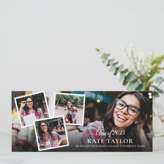 FotoCollage der Modernen Graduierungspartei Einladung (Stehend Vorderseite)