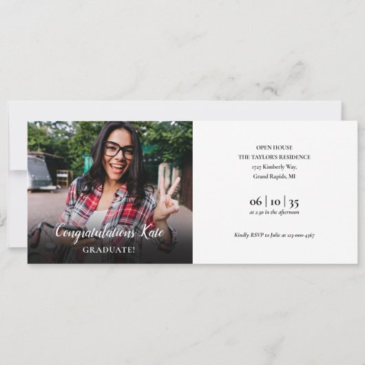 FotoCollage der Modernen Graduierungspartei Einladung (Rückseite)