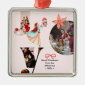 FotoCollage der modernen Joy-Familie Ornament Aus Metall (Vorne)