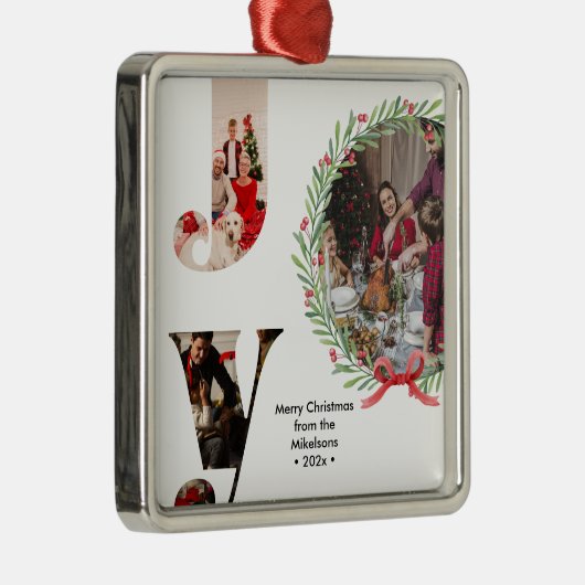 FotoCollage der modernen Joy-Familie Ornament Aus Metall (Rechts)