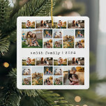 FotoCollage der modernen Schreibmaschine Keramikornament<br><div class="desc">Erstellen Sie Ihre eigene Foto Collage Weihnachtsschmuck. Fügen Sie einfach Ihre eigenen Bilder und Texte für ein individuelles Ornament in dieser Feriensaison hinzu.</div>