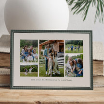 Fotocollage einfache grüne Rahmenfamilie Weihnacht