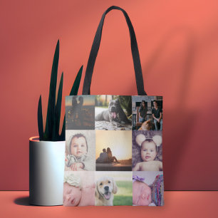 FotoCollage Einzigartig Personalisiert 9 Foto Tasche