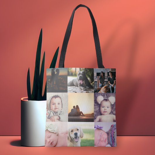 FotoCollage Einzigartig Personalisiert 9 Foto Tasche