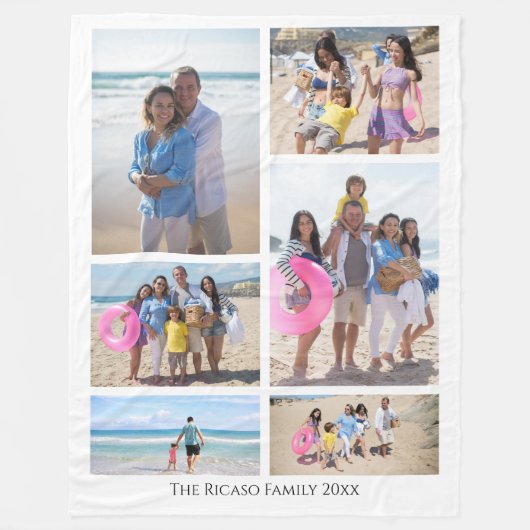 FotoCollage Einzigartige Personalisierte DIY-Benut Fleecedecke (Vorderseite)