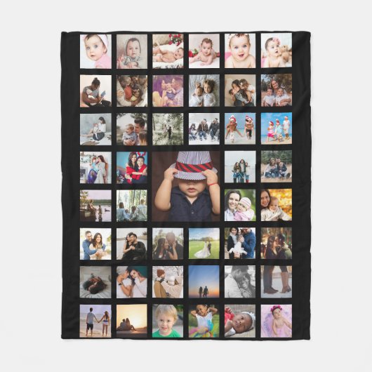 FotoCollage Einzigartige Personalisierte DIY-Benut Fleecedecke (Vorderseite)
