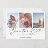 Fotocollage Elegante Moderne Hochzeit Sichern Sie  Einladung (Vorderseite)