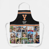 Fotocollage-Familie Mit Monogramm Orange Black Schürze (Vorderseite)