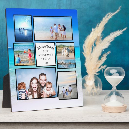 Fotocollage Familie Strand Wir sind Familie Fotoplatte (Seite)