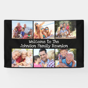 Fotocollage Family Wiedersehen Personalisiert Blac Banner