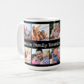 Fotocollage Family Wiedersehen Personalisiert Blac Kaffeetasse (Vorderseite Links)
