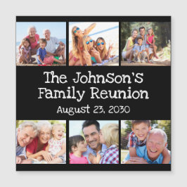 Fotocollage Family Wiedersehen Personalisiert Blac Magnetkarte