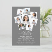 Fotocollage-Feier zum Lebenserinnerungsdienst Einladung (Stehend Vorderseite)