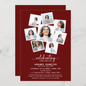 Fotocollage-Feier zum Lebenserinnerungsdienst Einladung (Vorne/Hinten)