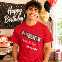 Fotocollage Film Name Geburtstag Mann rot