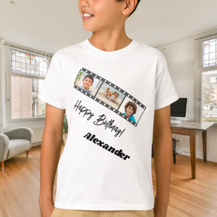 Fotocollage Film Name Geburtstagsjunge T-Shirt