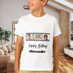 Fotocollage Film Name Geburtstagsjunge T-Shirt