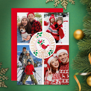 Fotocollage Foil Holiday Card Typografie Folien Feiertagskarte