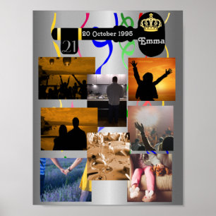 FotoCollage für das 21. Geburtstag Party Poster
