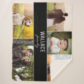 Fotocollage für die Familie individuell einstellba Sherpadecke (Vorderseite)