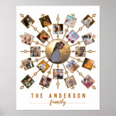 Fotocollage für die Familie White Gold + Name 21 B Poster (Vorne)