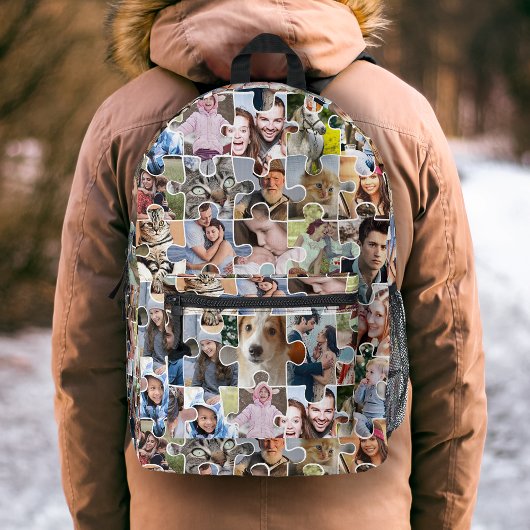 Fotocollage für die ganze Familie, 24-polige Puzzl Bedruckter Rucksack
