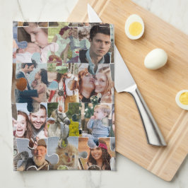 Fotocollage für die ganze Familie, 24-polige Puzzl Geschirrtuch