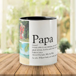 FotoCollage für die Papa Definition Zweifarbige Tasse<br><div class="desc">Personalisieren Sie für Ihre besondere Papa,  Papa,  Papa oder Vater,  um ein einzigartiges Geschenk für Vatertag,  Geburtstag,  Weihnachten oder jeden Tag,  den Sie gewollt,  um zu zeigen,  wie viel er für Sie bedeutet. Eine perfekte Art,  ihm zu zeigen,  wie phantastisch er jeden Tag ist. Entwickelt von Thisisnotme©</div>