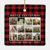 FotoCollage für die Schreibmaschine Red Kariert Fa Keramikornament (Rückseite)