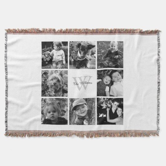 FotoCollage für die White Custom-Familie Decke (Vorderseite)