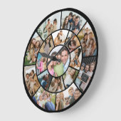 Fotocollage für Familien individuell anpassbar Große Wanduhr (Winkel)