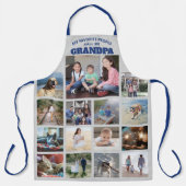 Fotocollage für jede Textfamilie Opa Blau & Grau Schürze (Vorderseite)