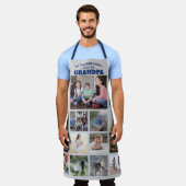 Fotocollage für jede Textfamilie Opa Blau & Grau Schürze (Getragen)