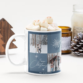 FotoCollage Geometrische Schneeflocken | Weihnacht Kaffeetasse