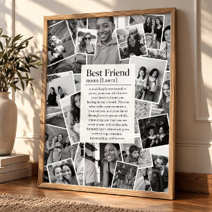 Fotocollage-Geschenk für beste Freundin Definition Poster