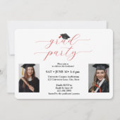 Fotocollage Graduation Party für 2 Absolventen Einladung (Rückseite)