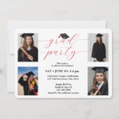 Fotocollage Graduation Party für 4 Absolventen Einladung (Rückseite)
