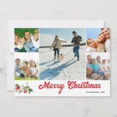 Fotocollage handgeschrieben Frohe Weihnachten Einladung (Vorderseite)