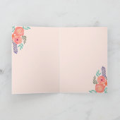 FotoCollage "Happy Birthday" Pink Coral Rose Karte (Innenseite)