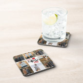 FotoCollage "Happy Vatertag" Hard Plastic Co. Getränkeuntersetzer (Rechte Seite)