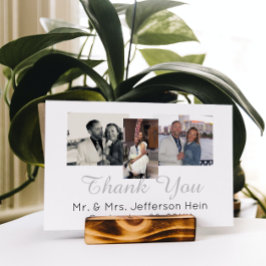 Fotocollage-Hochzeit mit Handschrift Vielen Dank Postkarte