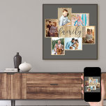 Fotocollage Holz-Rahmen warm grau Poster<br><div class="desc">Foto-Kollektion mit 6 Ihrer Lieblings-Fotos, Kalligraphie und hellen Holzkörnern-Look Rahmen. Die Fotovorlage steht Ihnen zum Hinzufügen Ihrer Fotos zur Verfügung, die in Landschafts- und Porträtformaten angezeigt werden. Die Hintergrundfarbe und das Wort "Familie" sind warm grau und Sie sind willkommen, dies zu bearbeiten, um Ihre Wohngestaltung Anzug - klicken Sie einfach...</div>