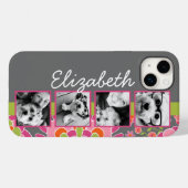 FotoCollage Hot Pink und Orange Blume Case-Mate iPhone Hülle (Rückseite (Horizontal))