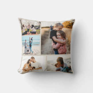 Fotocollage Ideen für Geschenke erstellen 5 Fotos Kissen
