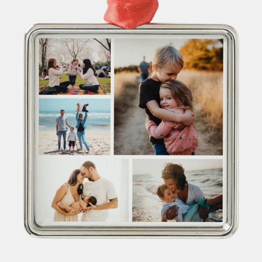 Fotocollage Ideen für Geschenke erstellen 5 Fotos Ornament Aus Metall (Vorne)