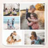 Fotocollage Ideen für Geschenke erstellen 5 Fotos Rechteckiger Pappuntersetzer (Vorderseite)